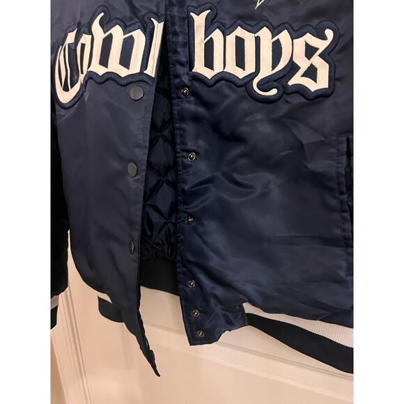 NFL Team Apparel Vintage Small Dallas Cowboys Button Front bomber varsity jacket - Picture 6 of 9